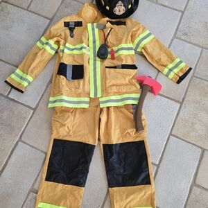 Kids Firefighter Costume with Helmet and Axe